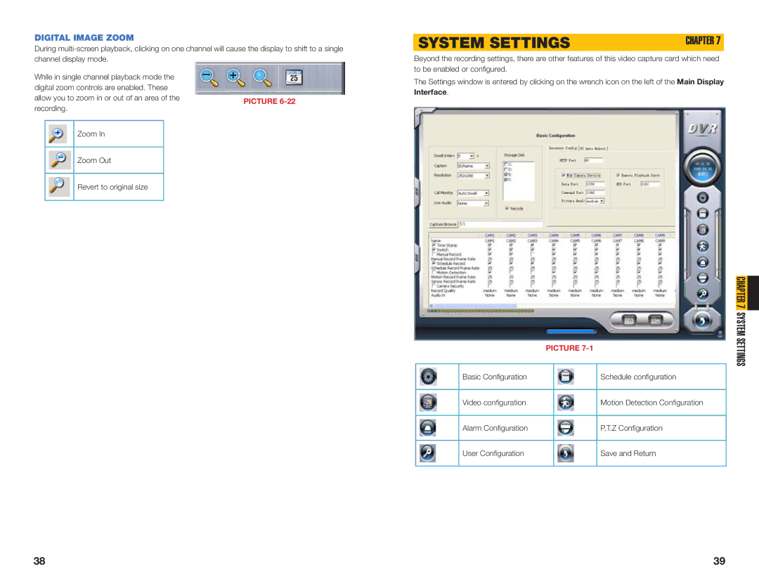 Q-See QSDT16PCRC, QSDT8PCRC, QSDT8PCDP user manual System Settings, Digital Image Zoom 