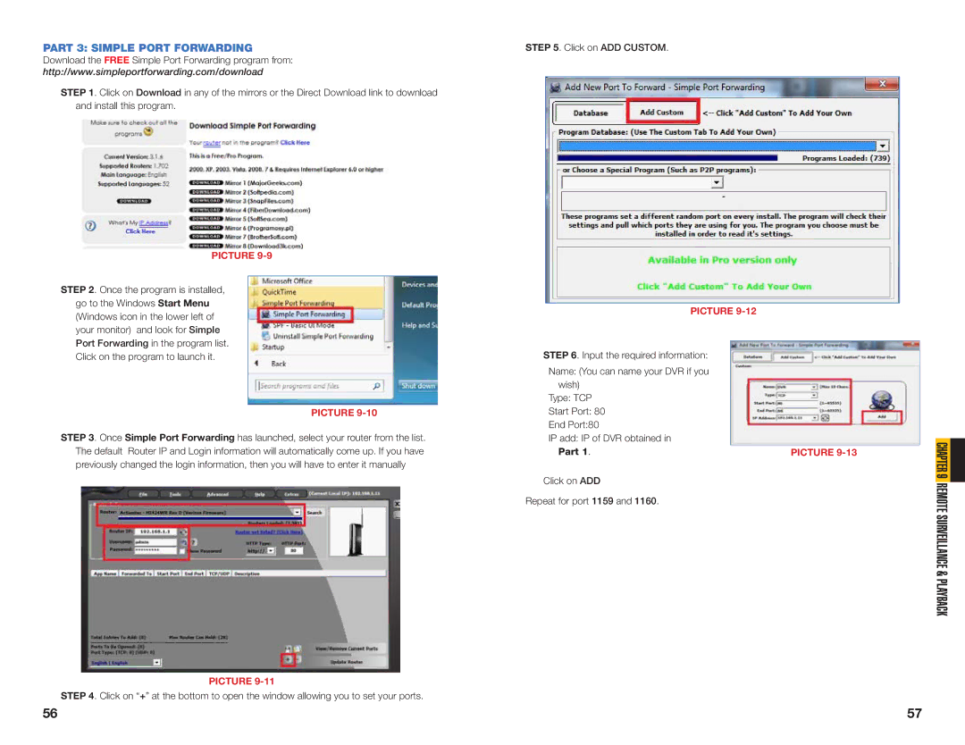 Q-See QSDT16PCRC, QSDT8PCRC, QSDT8PCDP user manual Part 3 Simple Port Forwarding 