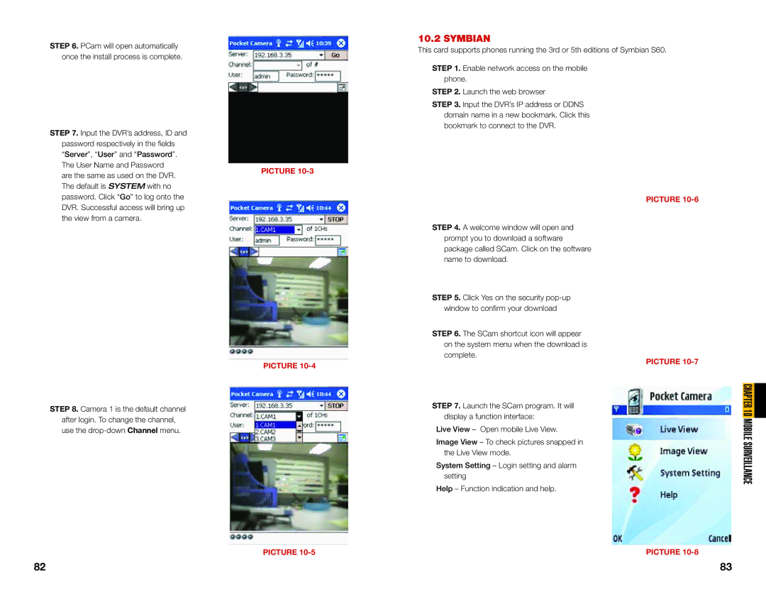 Q-See QSDT8PCRC, QSDT8PCDP, QSDT16PCRC user manual Symbian, Mobile Surveillance 