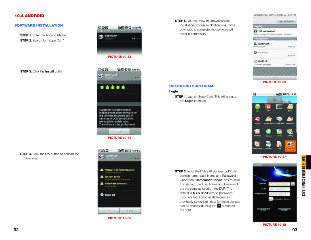Q-See QSDT16PCRC, QSDT8PCRC, QSDT8PCDP user manual Android, Software Installation, Operating Supercam, Login 