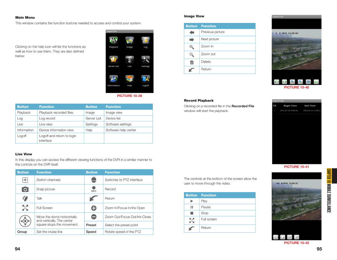 Q-See QSDT8PCRC, QSDT8PCDP, QSDT16PCRC user manual Live View, Image View, Record Playback 