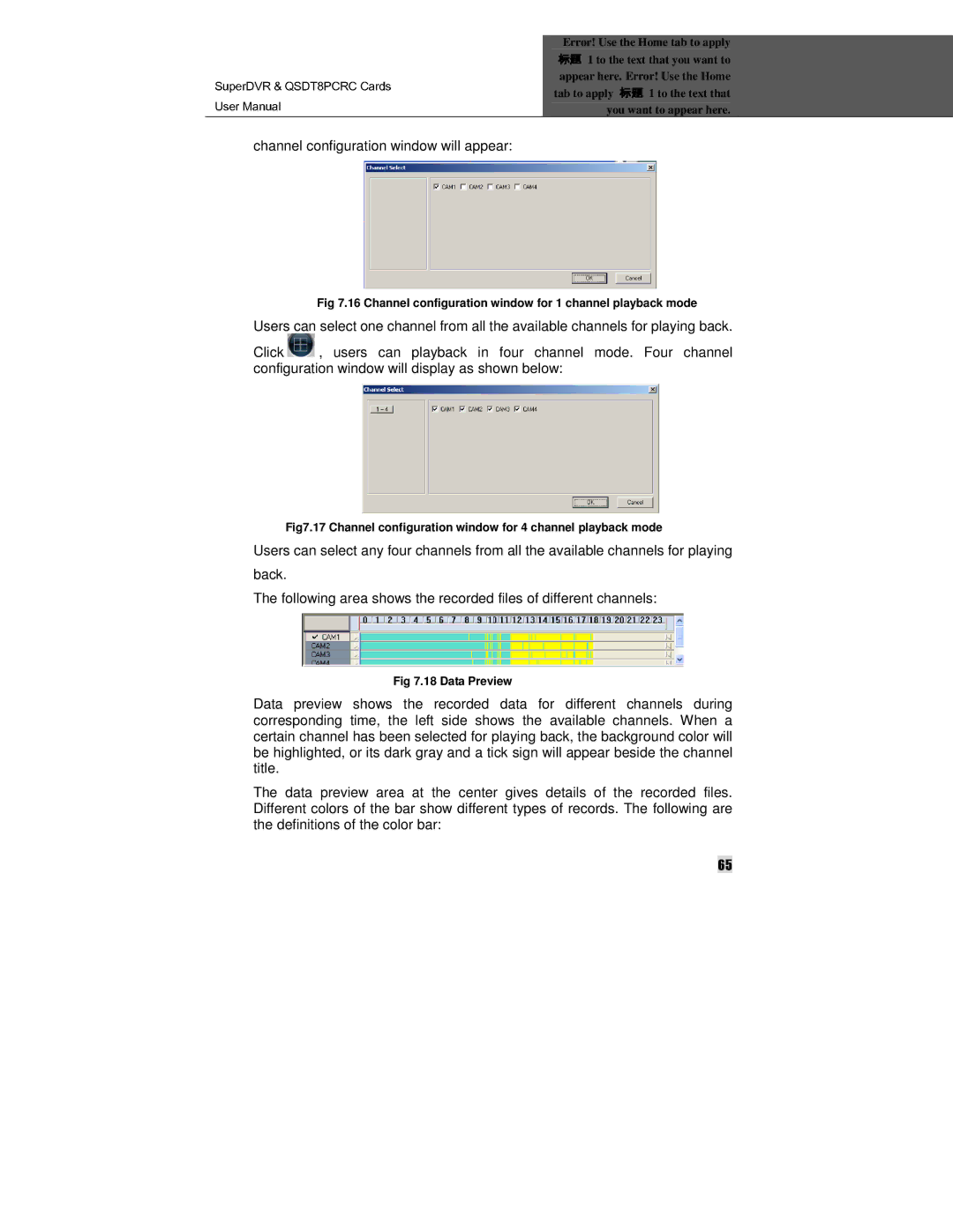 Q-See QSDT8PCRC manual Channel configuration window will appear 