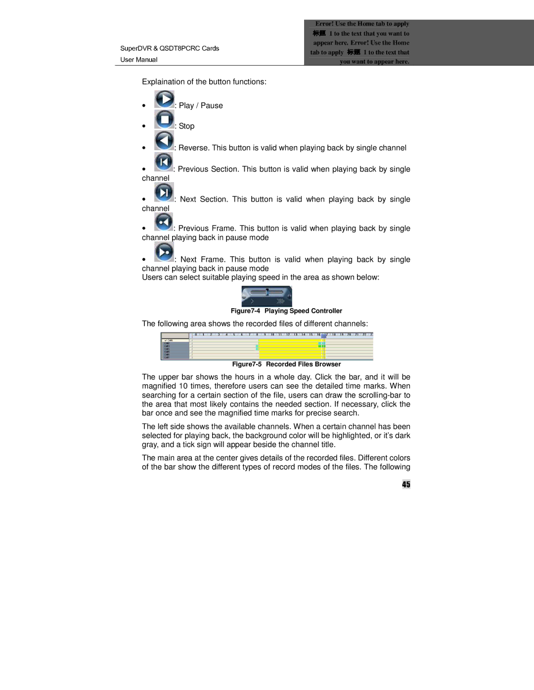 Q-See manual SuperDVR & QSDT8PCRC Cards 