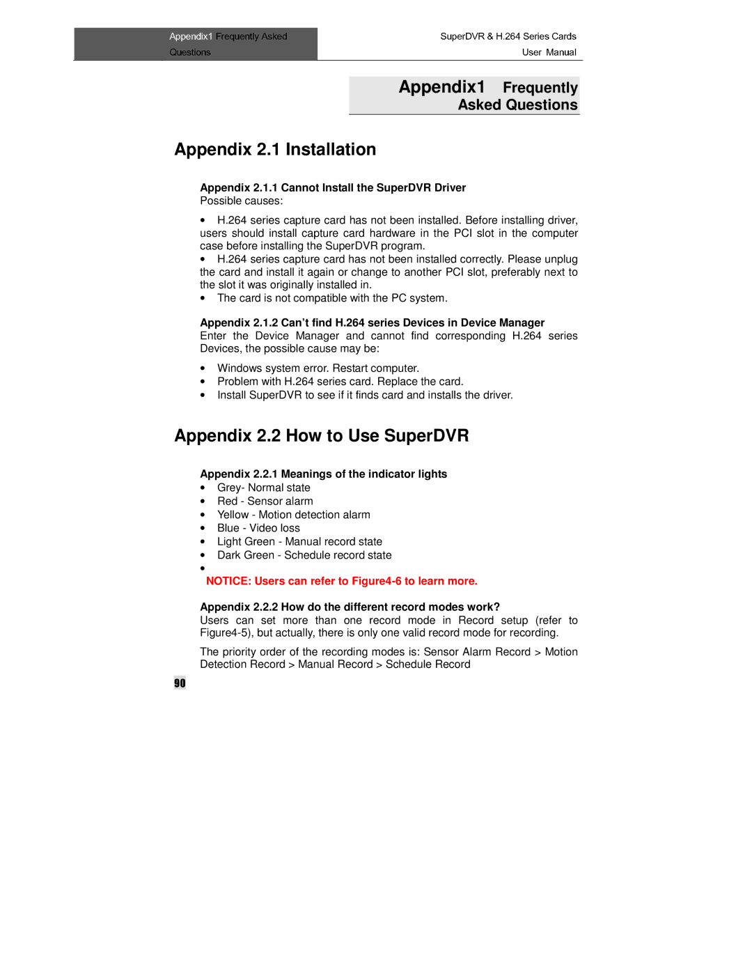 Q-See QSDT8PCRC manual Appendix 2.1.1 Cannot Install the SuperDVR Driver, Possible causes 