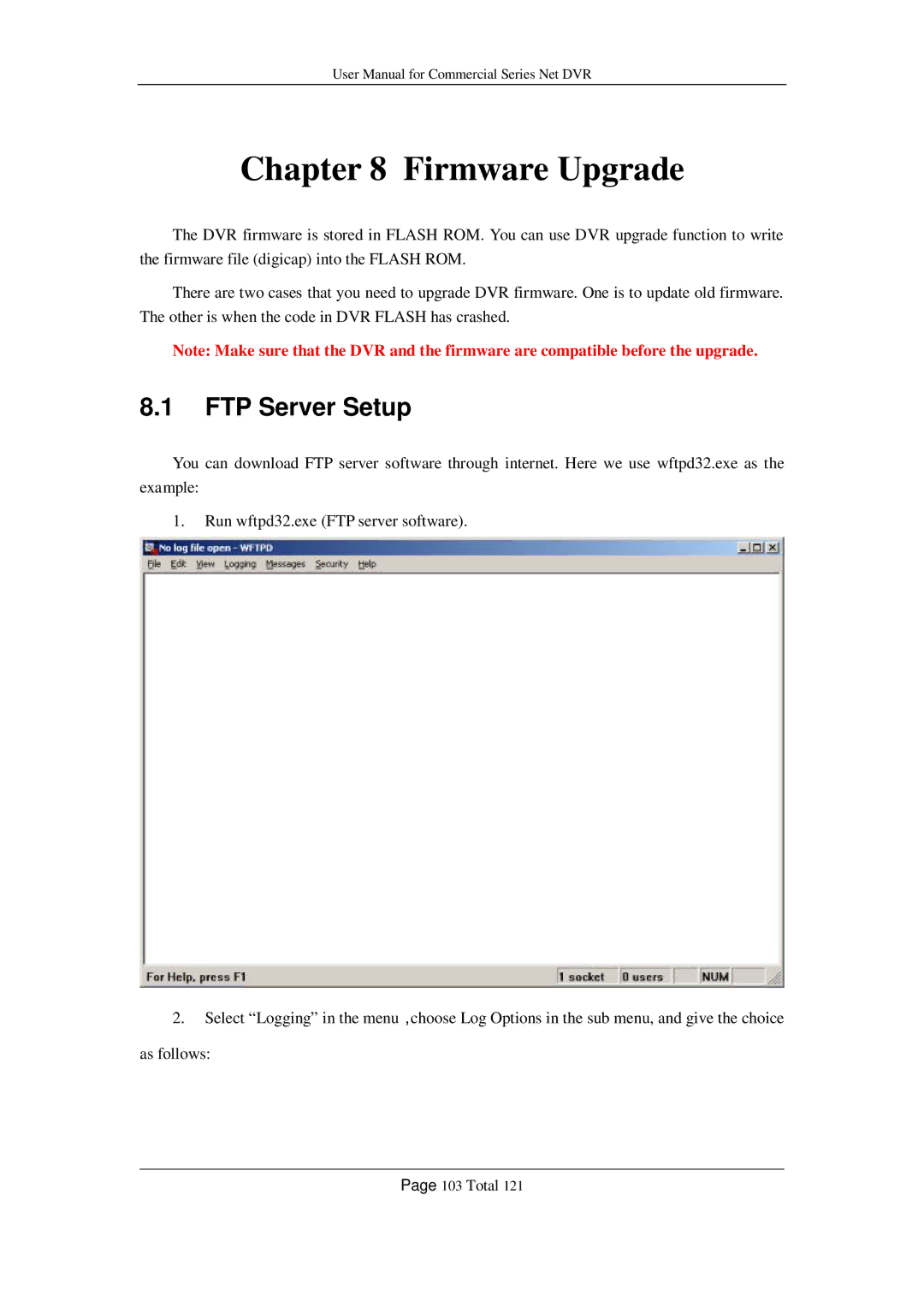 Q-See QSD42208, QSF2648016, QSF2648008, QSC26416, QSC26408 user manual Firmware Upgrade, FTP Server Setup 