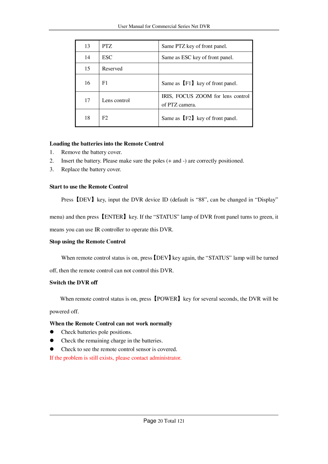 Q-See QSF2648016 Loading the batteries into the Remote Control, Start to use the Remote Control, Switch the DVR off 