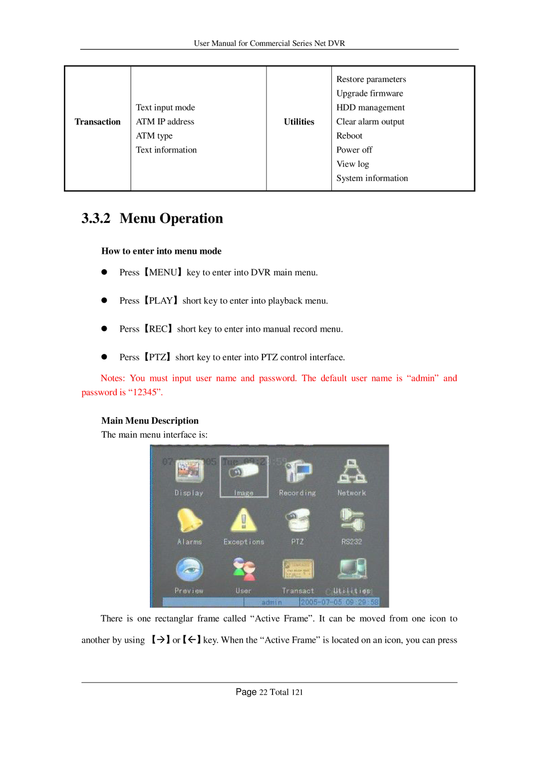 Q-See QSC26416, QSF2648016, QSF2648008, QSD42208, QSC26408 user manual How to enter into menu mode, Main Menu Description 