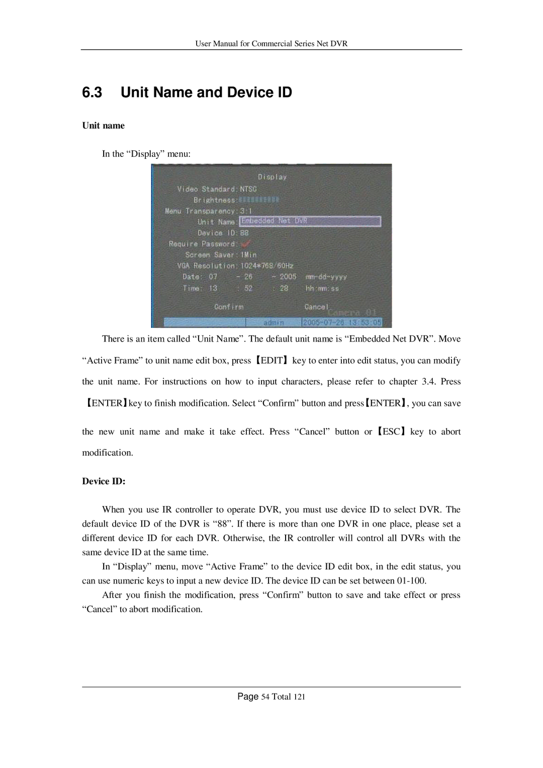 Q-See QSC26408, QSF2648016, QSF2648008, QSC26416, QSD42208 user manual Unit Name and Device ID, Unit name 