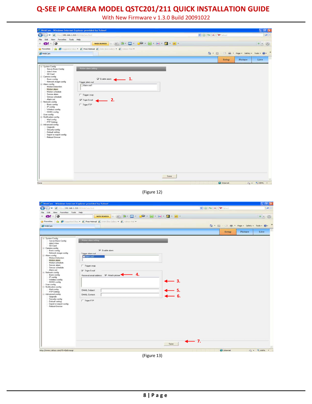 Q-See QSTC211 quick start See IP Camera Model QSTC201/211 Quick Installation Guide 