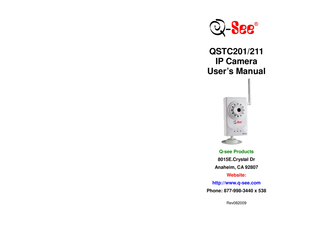 Q-See QSTC211 user manual QSTC201/211 IP Camera User’s Manual 