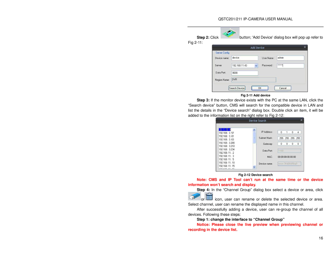 Q-See QSTC211, QSTC201 user manual Change the interface to Channel Group 