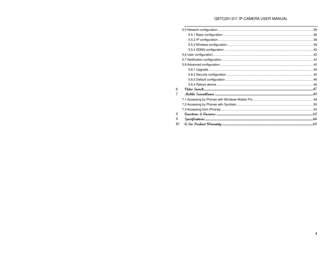 Q-See QSTC211, QSTC201 user manual Network configuration 