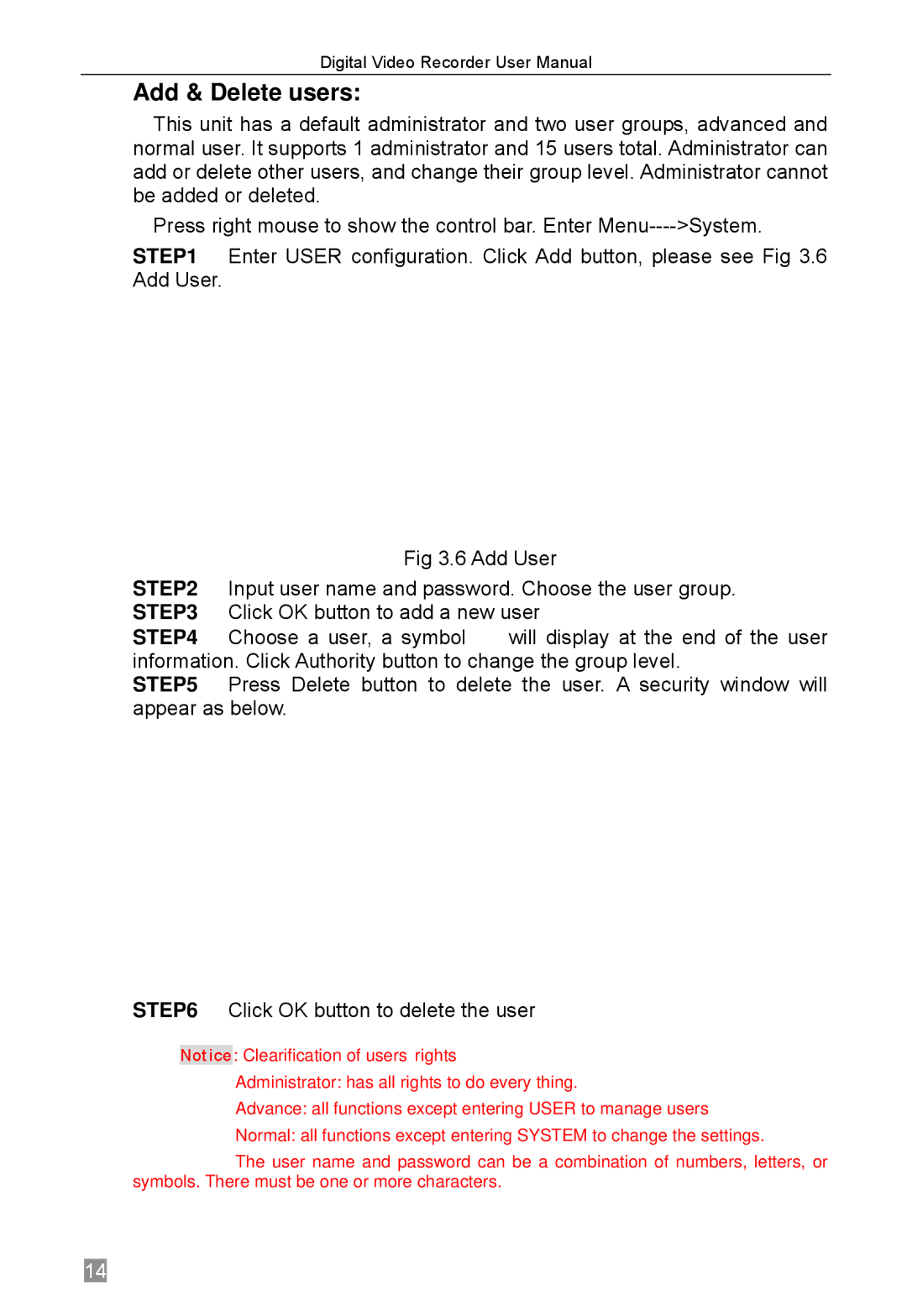 Q-See QSTD2416, QSTD2408, QSTD2404 user manual Add & Delete users 