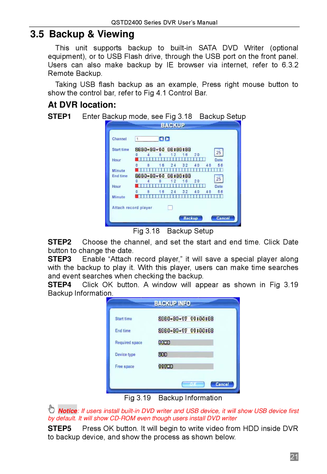 Q-See QSTD2408, QSTD2416, QSTD2404 user manual Backup & Viewing, At DVR location 