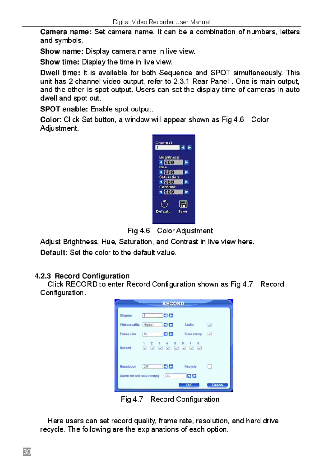 Q-See QSTD2408, QSTD2416, QSTD2404 user manual Record Configuration 