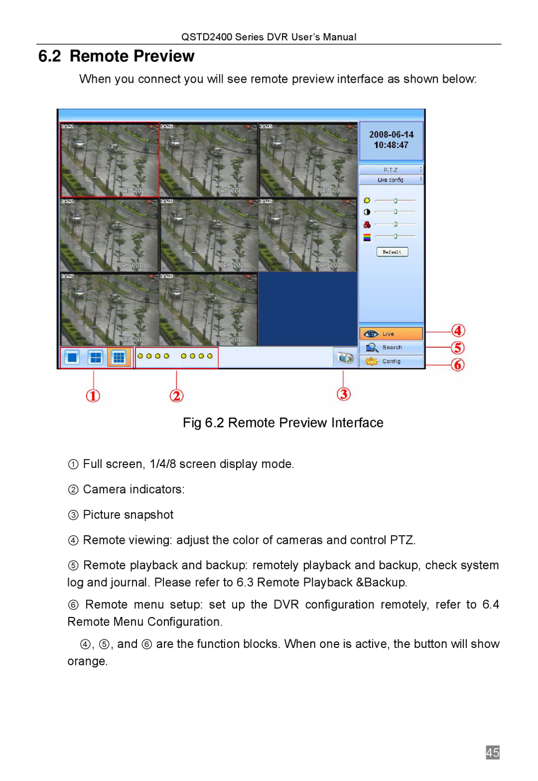 Q-See QSTD2408, QSTD2416, QSTD2404 user manual Remote Preview Interface 