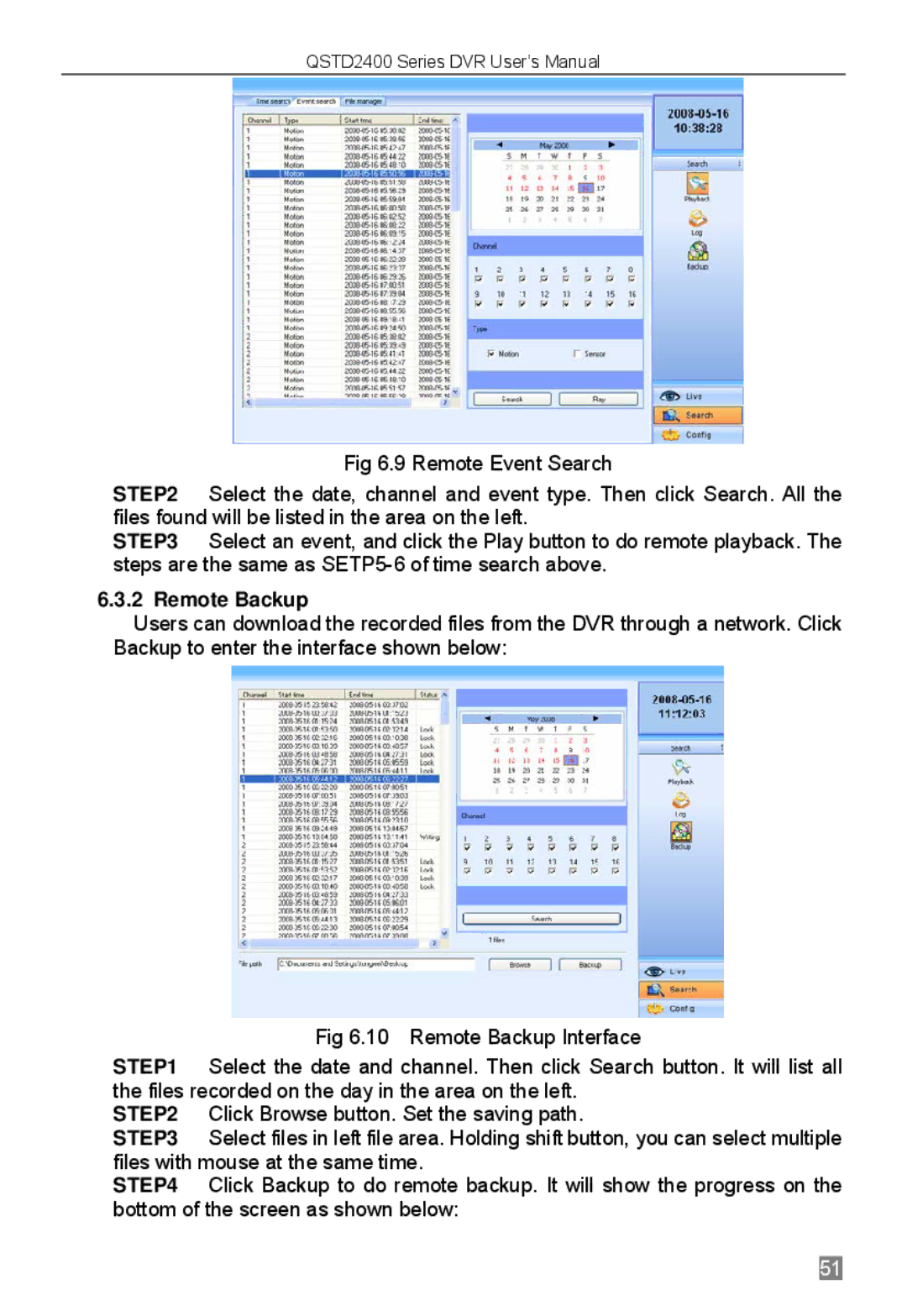 Q-See QSTD2408, QSTD2416, QSTD2404 user manual Remote Backup 