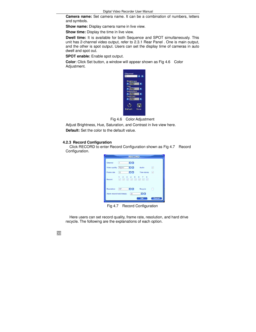 Q-See QSTD2408, QSTD2416, QSTD2404 user manual Record Configuration 