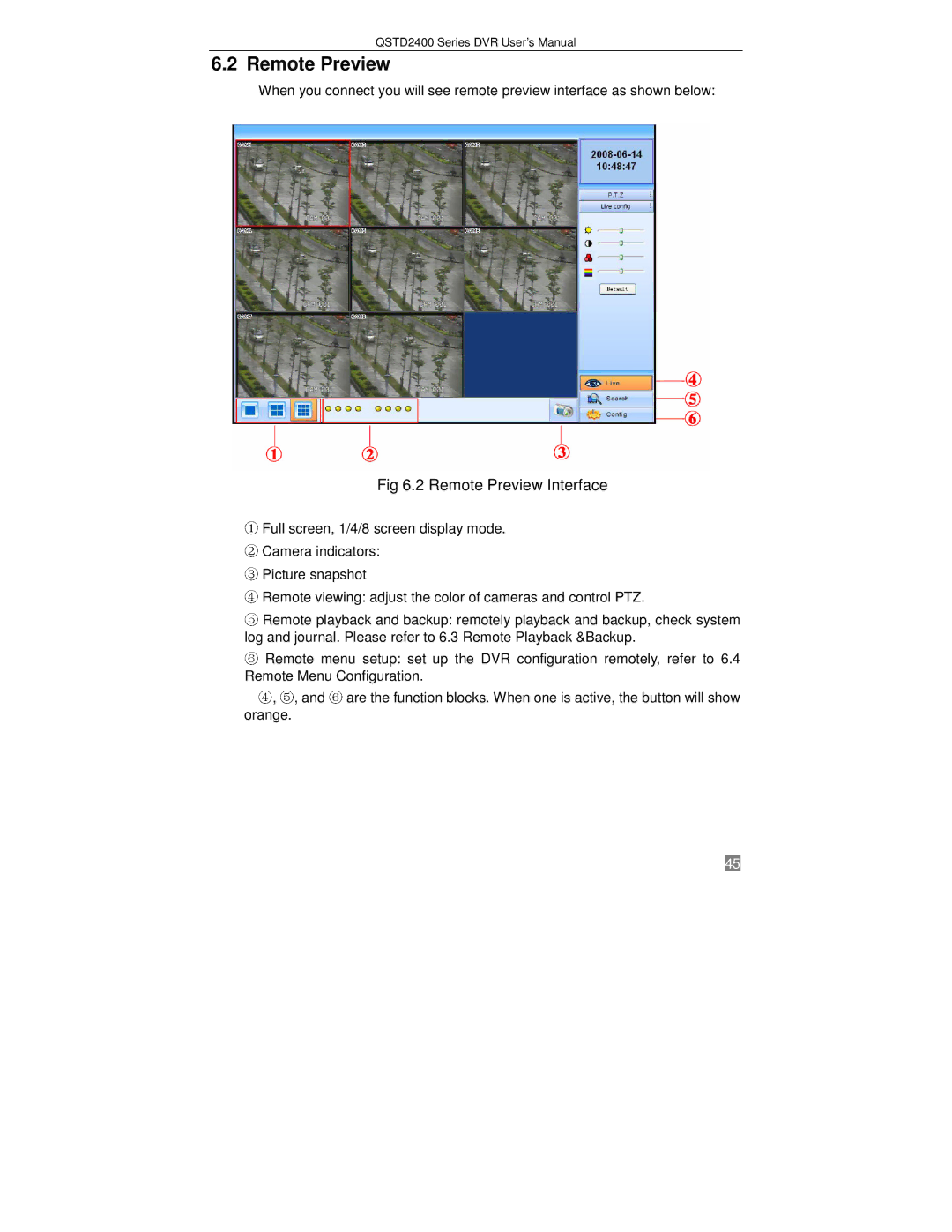 Q-See QSTD2408, QSTD2416, QSTD2404 user manual Remote Preview Interface 