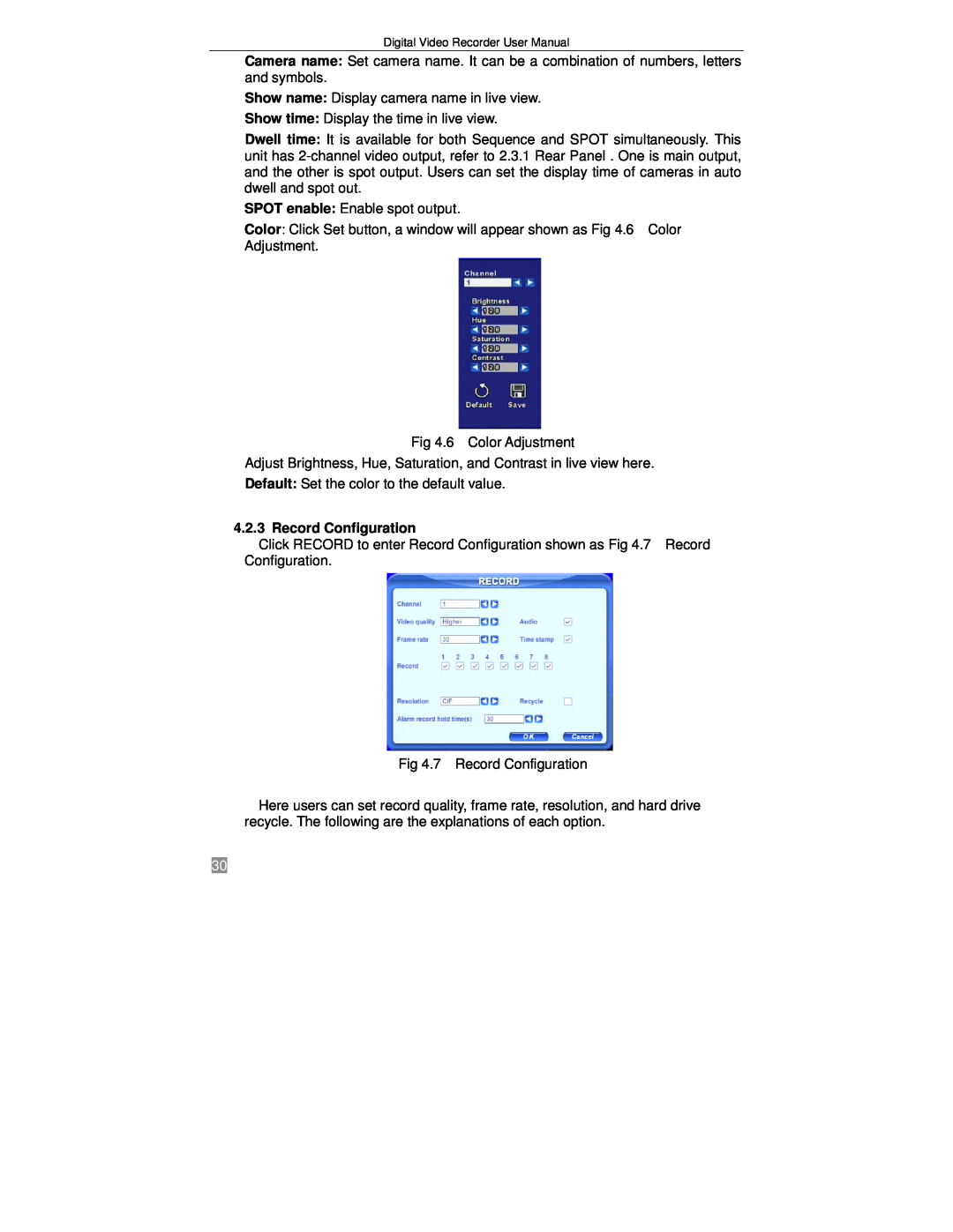 Q-See QSTD2408, QSTD2416, QSTD2404 user manual Record Configuration 