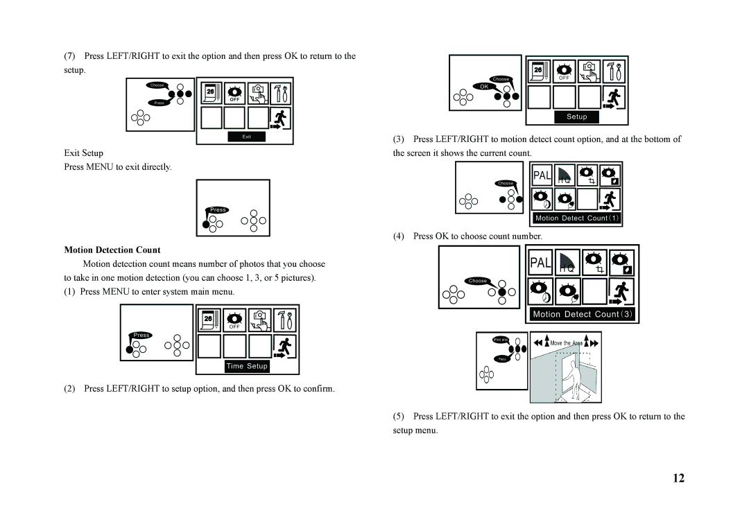 Q-See QSW1001R technical specifications Motion Detection Count 