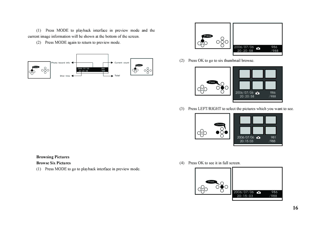 Q-See QSW1001R technical specifications Browsing Pictures, Browse Six Pictures 