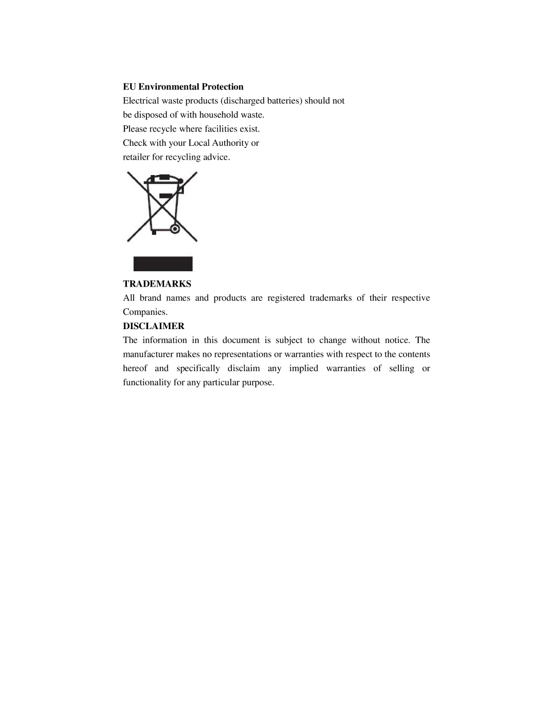 Q-See QSW8209 manual EU Environmental Protection, Disclaimer 