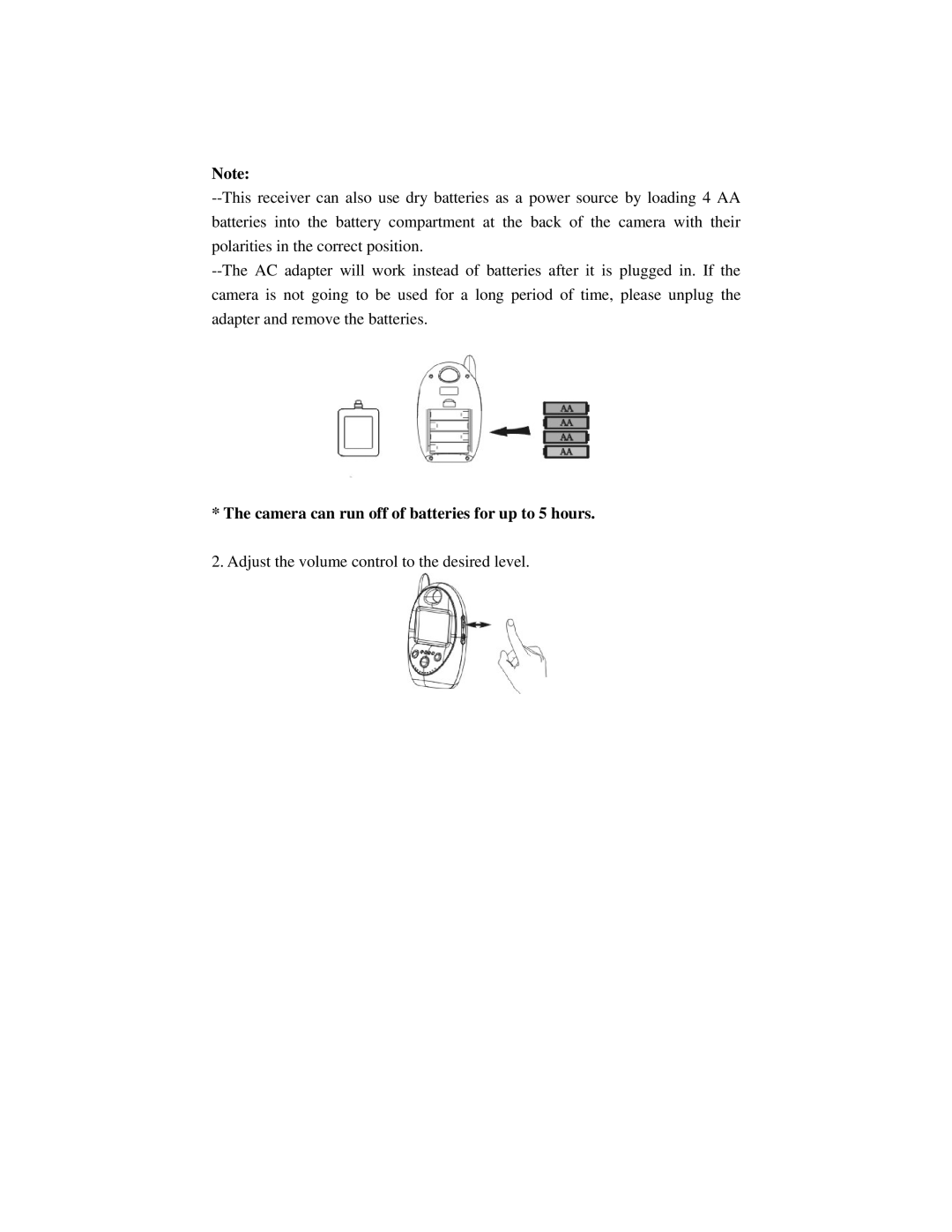 Q-See QSW8209 manual Camera can run off of batteries for up to 5 hours 