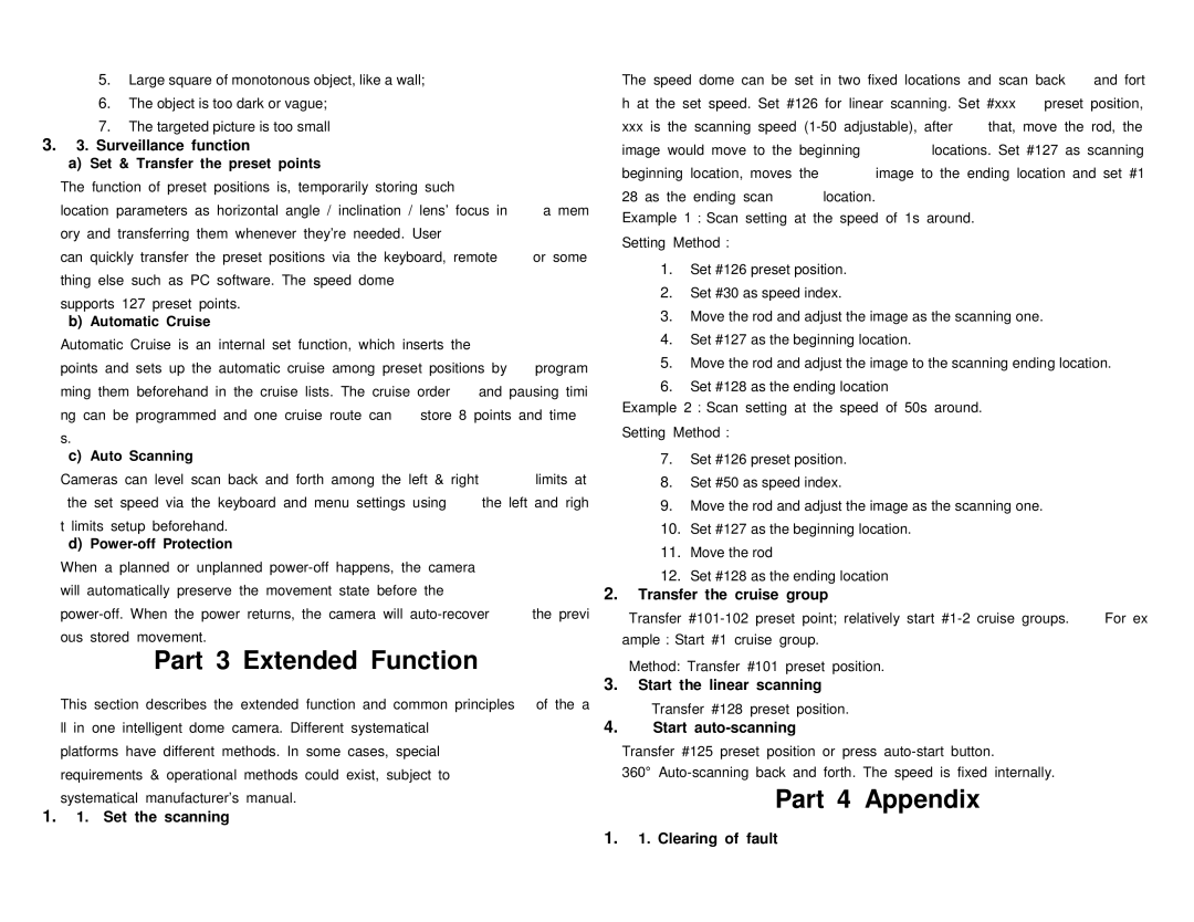 Q-See QSZ515D user manual Part 3 Extended Function, Part 4 Appendix 