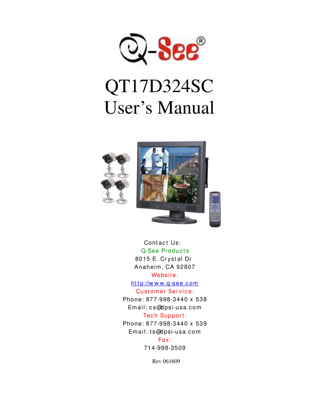 Q-See user manual QT17D324SC User’s Manual 