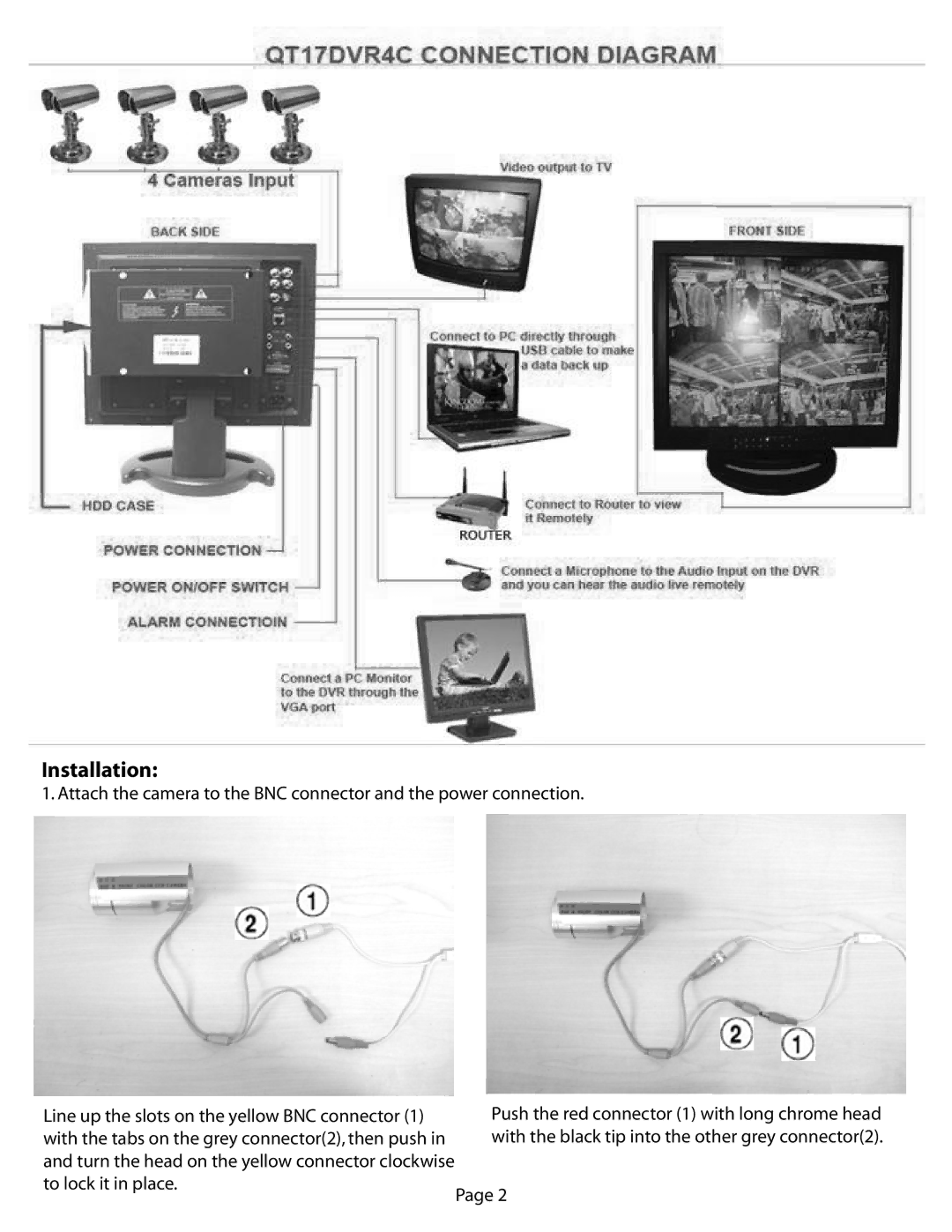 Q-See QT17DVR4C manual Installation 