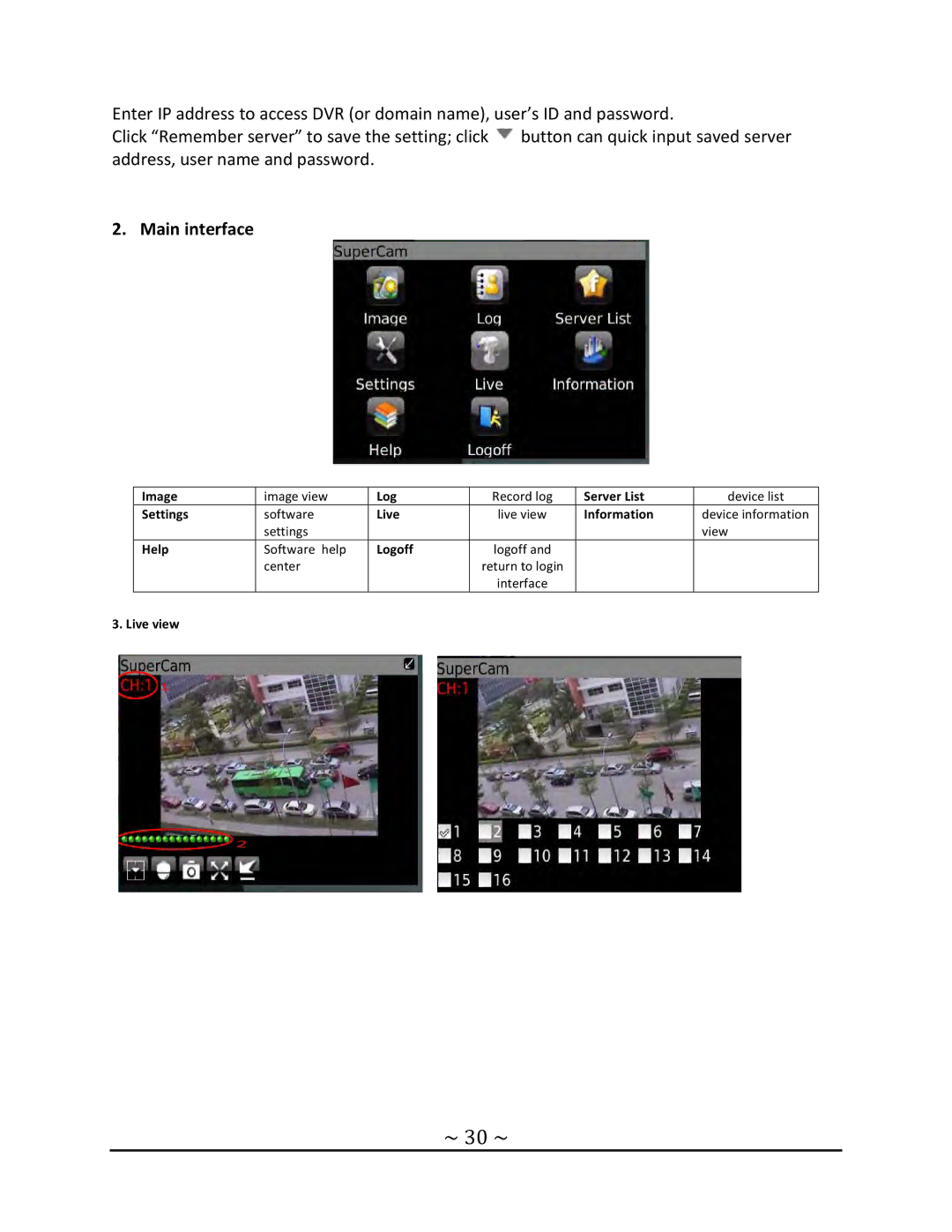 Q-See QT4 setup guide ~ 30 ~, Main interface 