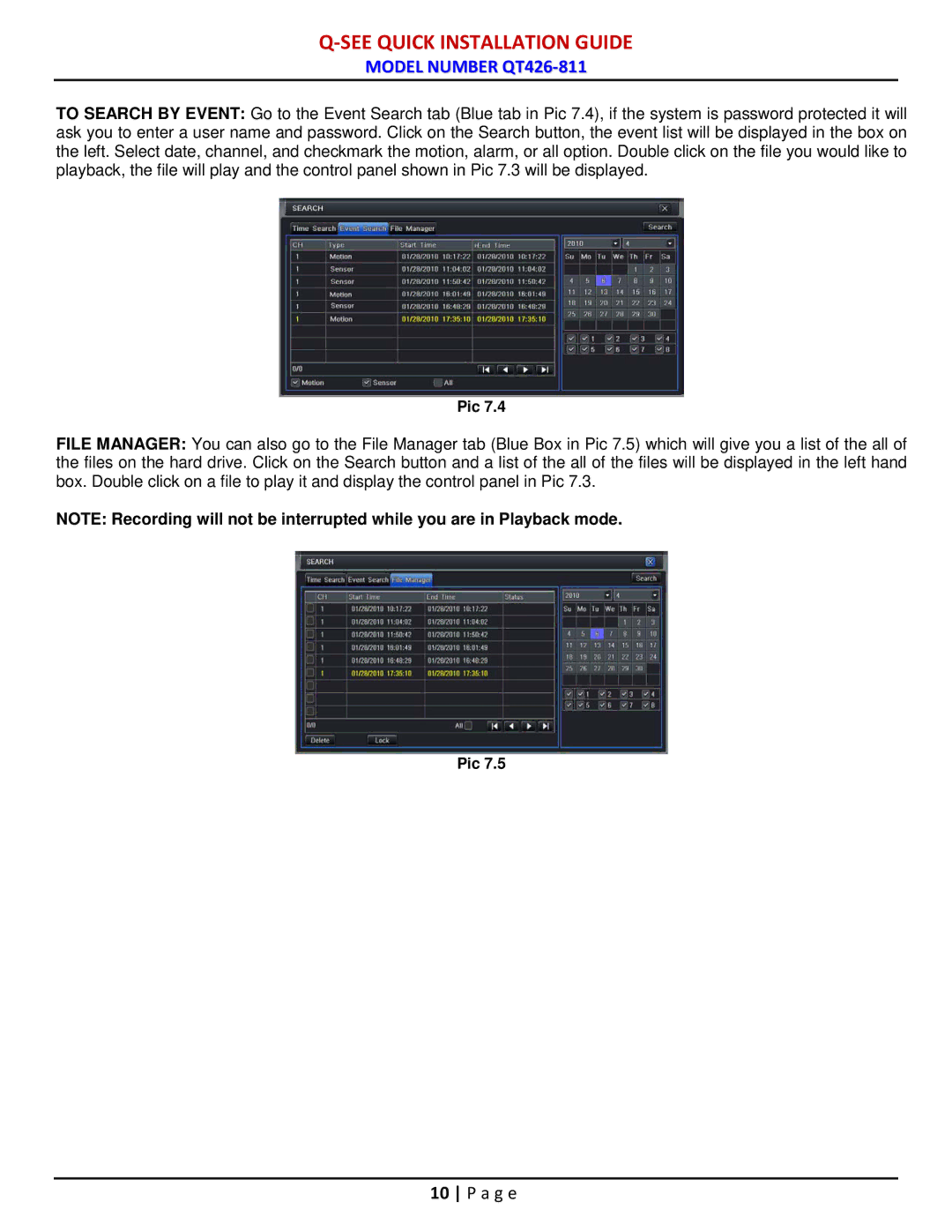 Q-See QT428-811 manual See Quick Installation Guide 