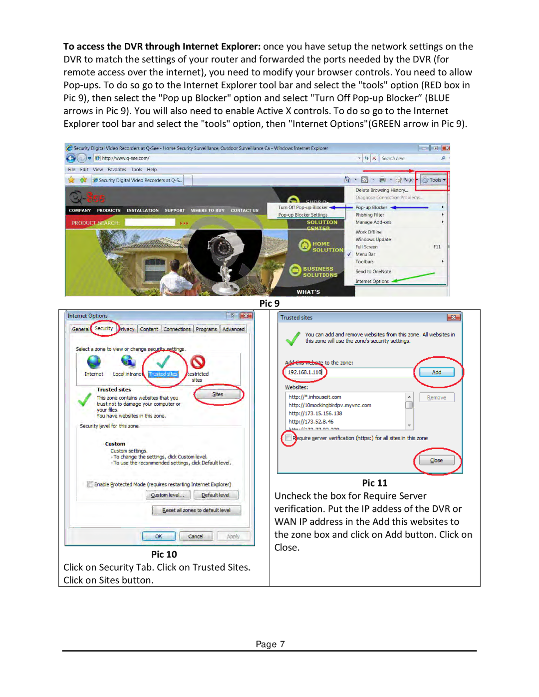 Q-See QT5, AND QSD2308/16 DVRS, QSDT setup guide Pic 