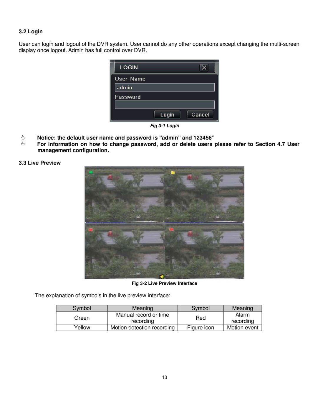 Q-See QT528 user manual Login, Figure icon Motion event 