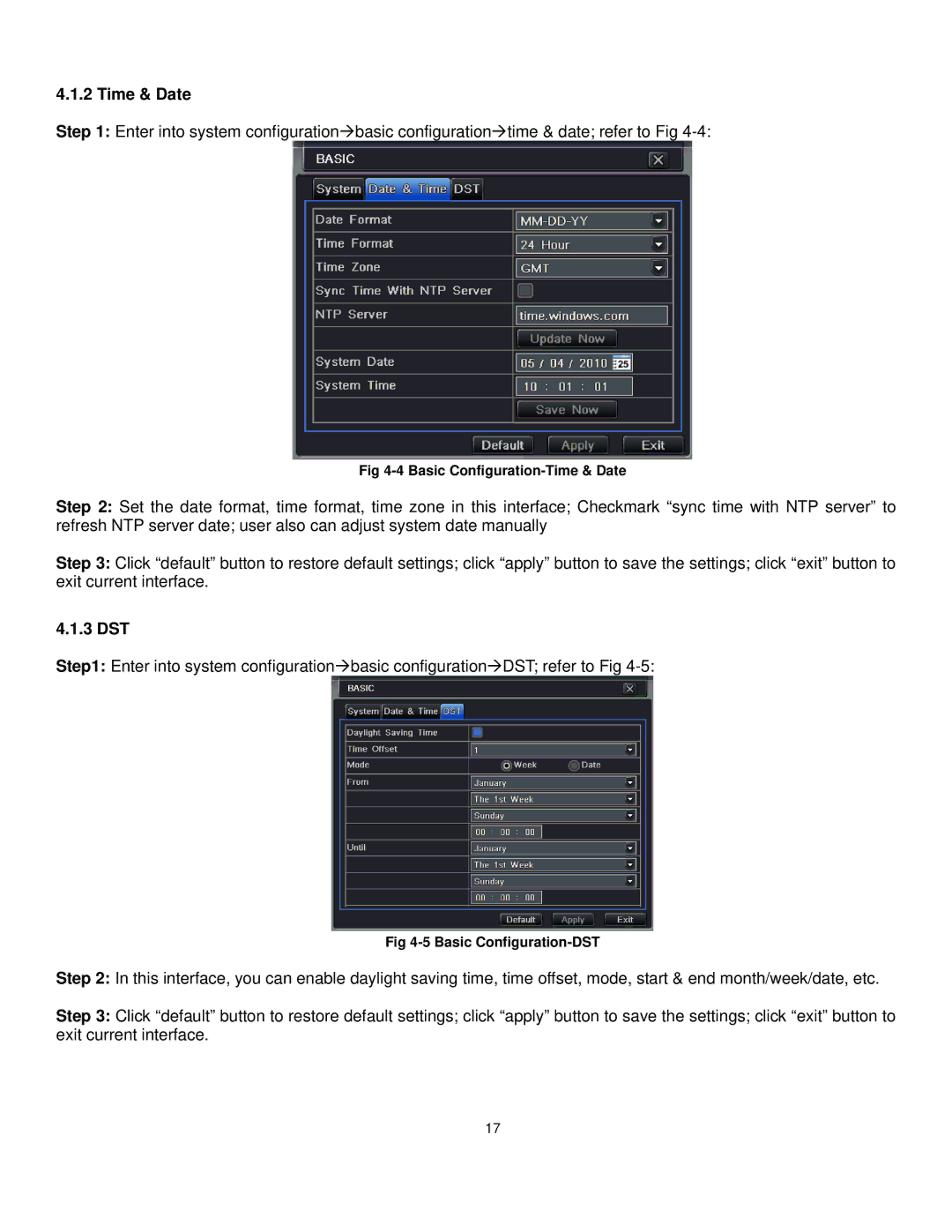 Q-See QT528 user manual Time & Date, 3 DST 