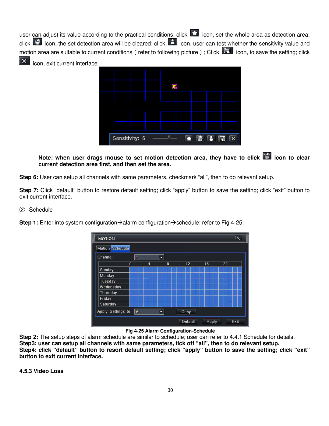 Q-See QT528 user manual Alarm Configuration-Schedule 