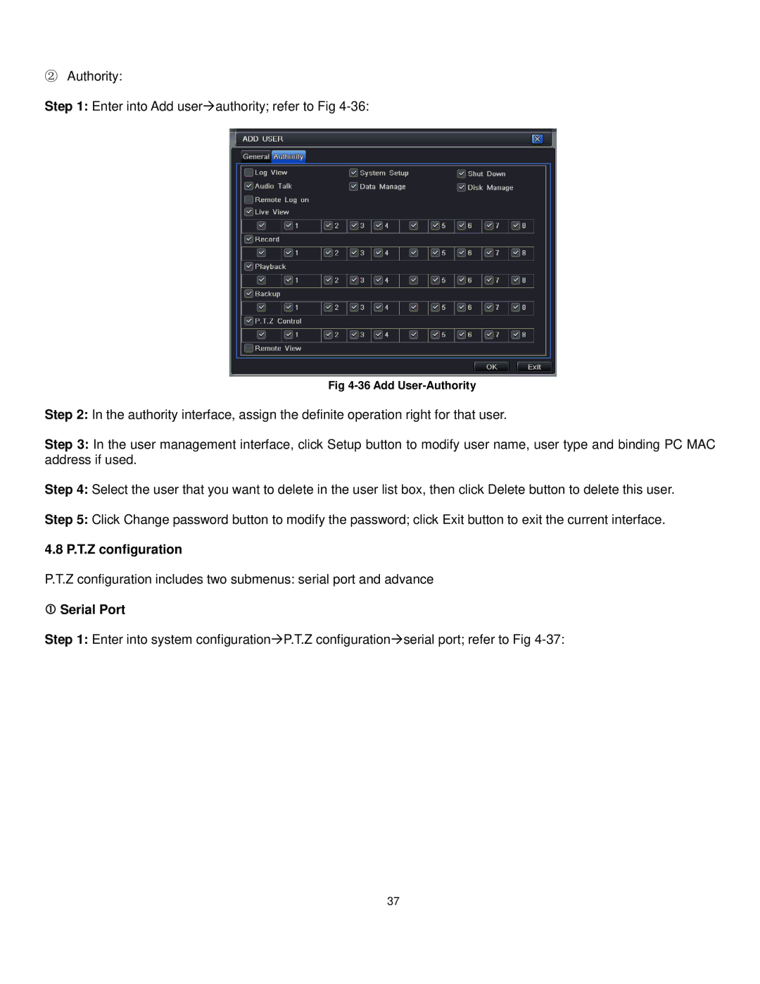 Q-See QT528 user manual P.T.Z configuration,  Serial Port 