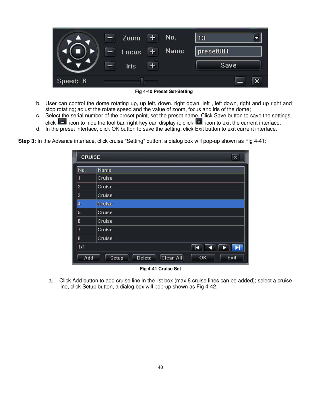 Q-See QT528 user manual Preset Set-Setting 