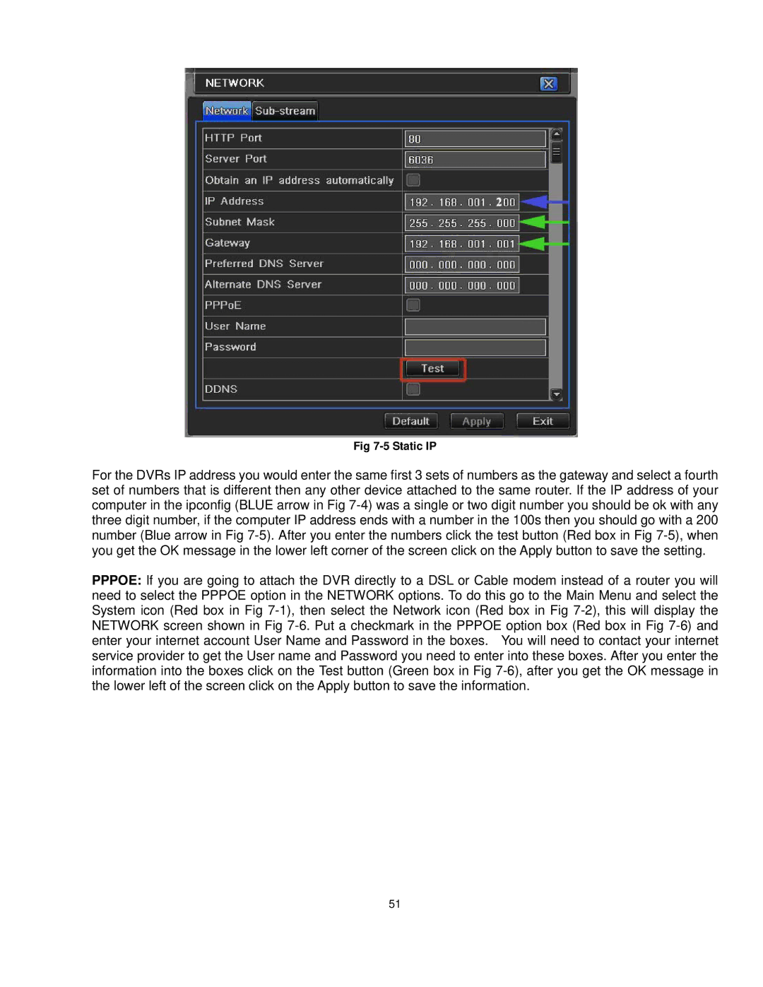 Q-See QT528 user manual Static IP 