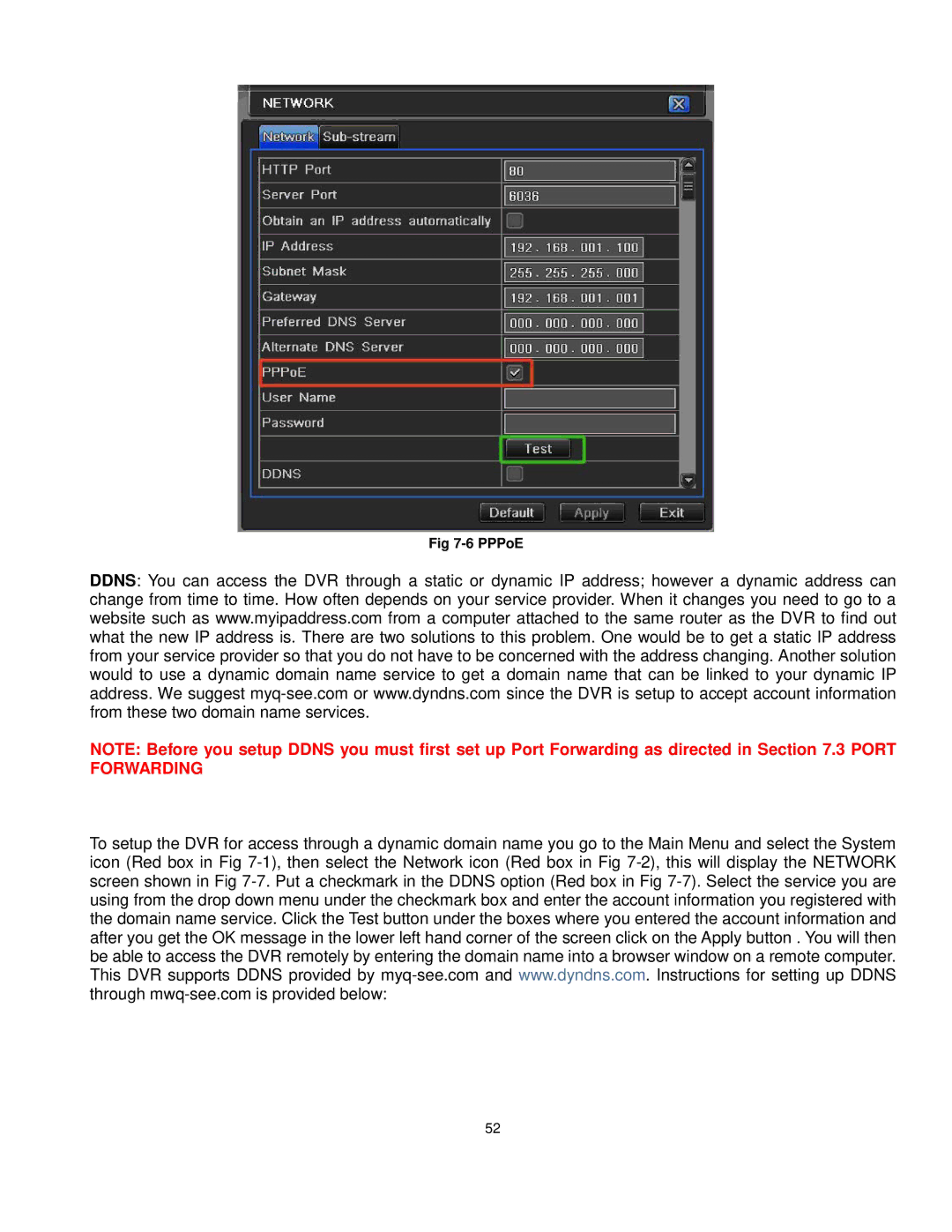 Q-See QT528 user manual PPPoE 