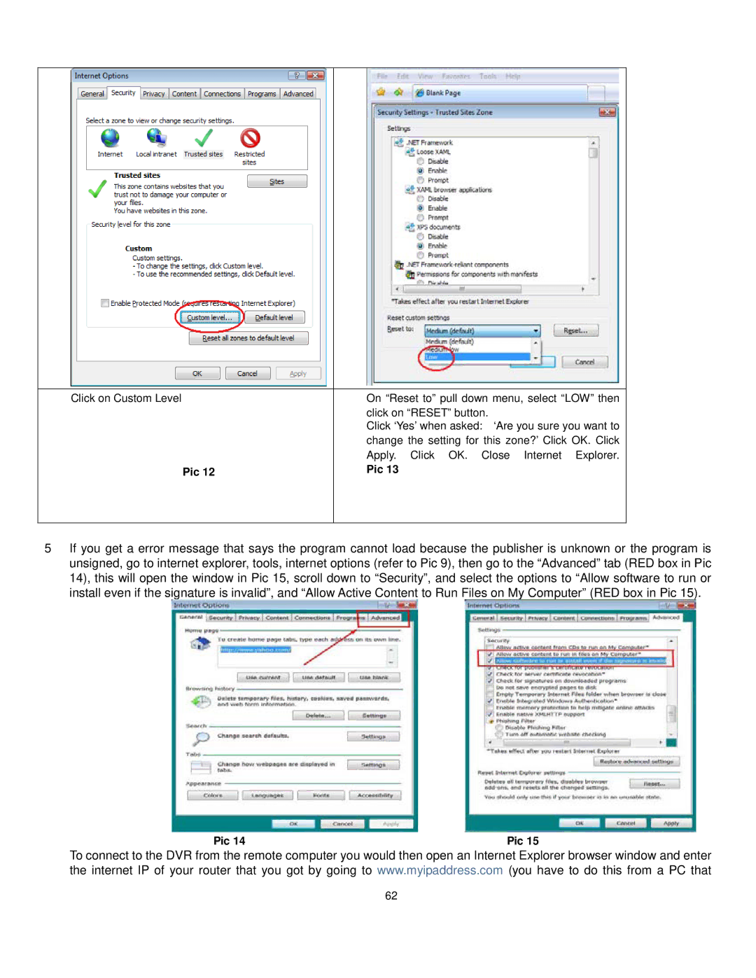 Q-See QT528 user manual Click on Custom Level 