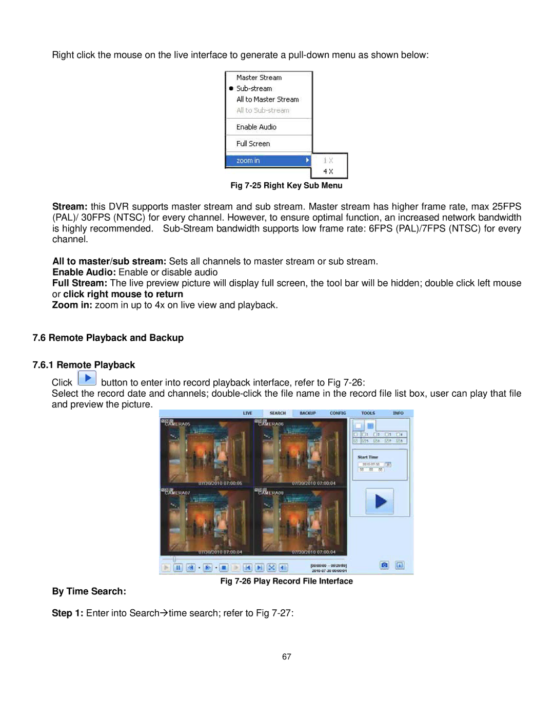 Q-See QT528 user manual Remote Playback and Backup, By Time Search 