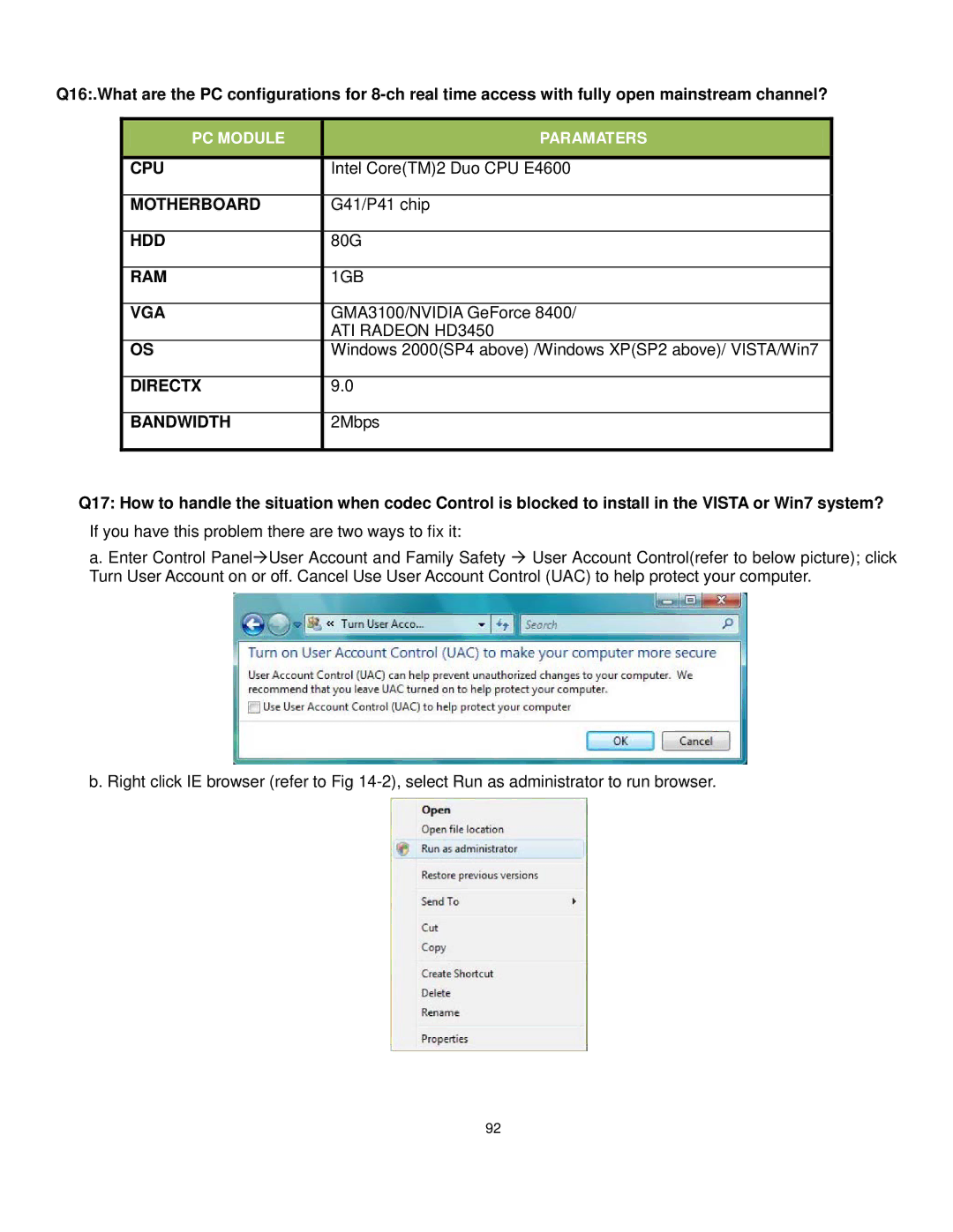 Q-See QT528 user manual Directx Bandwidth 