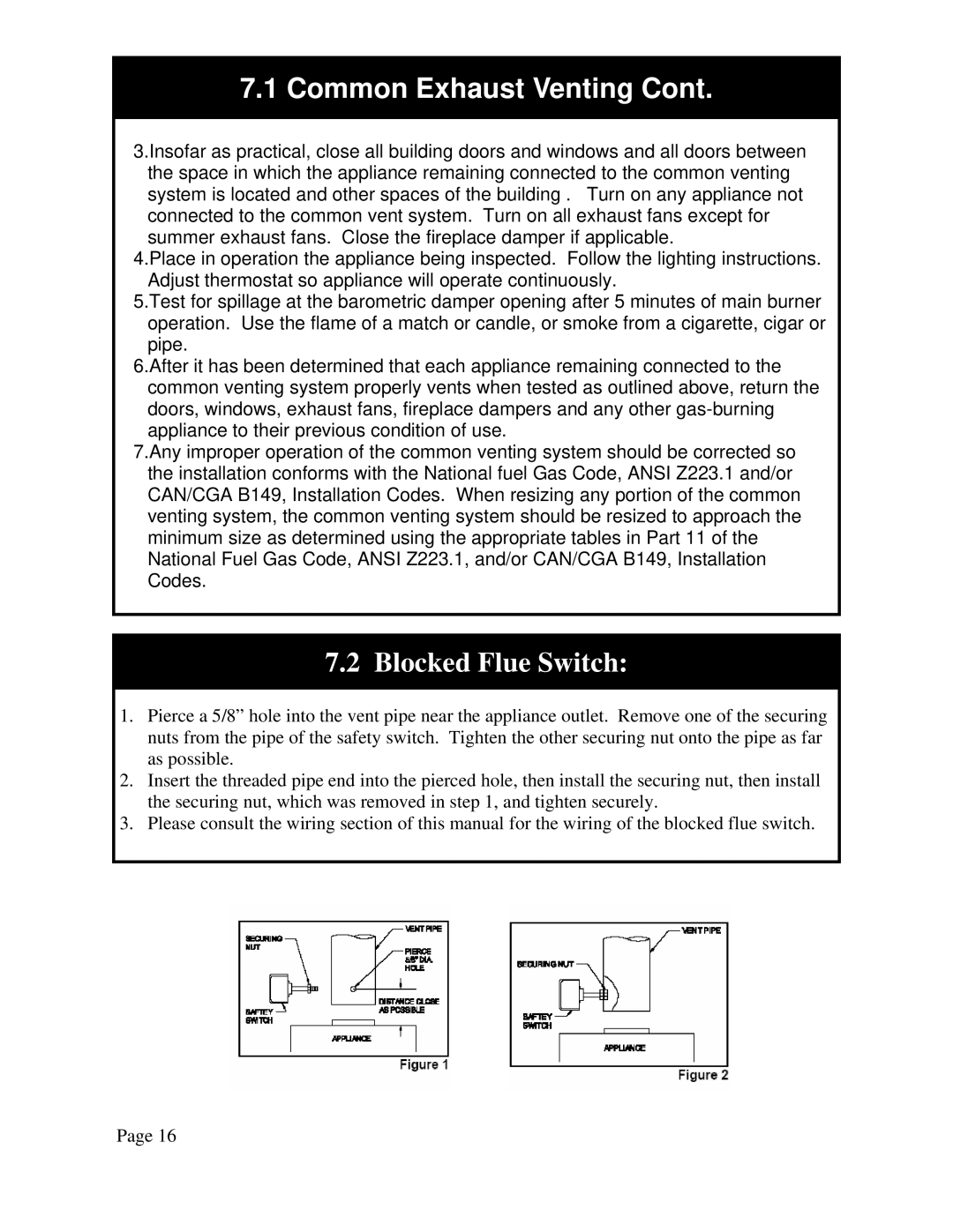 QHT B3-B9 installation instructions Blocked Flue Switch 