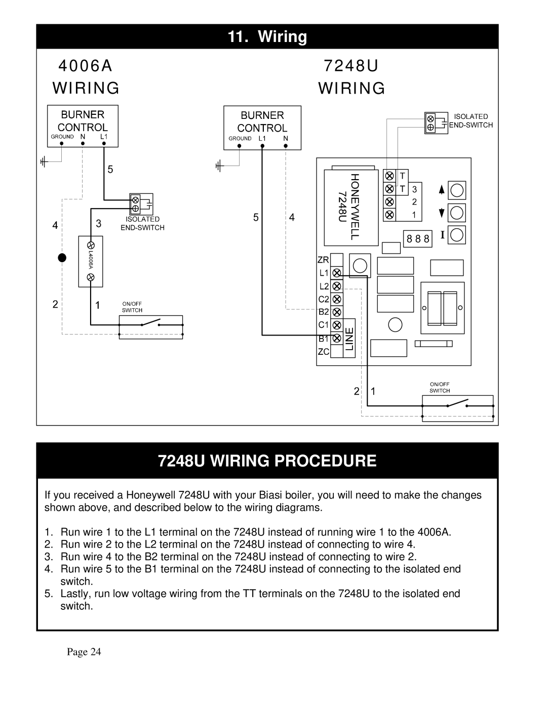 QHT B3-B9 installation instructions 7248U Wiring Procedure 