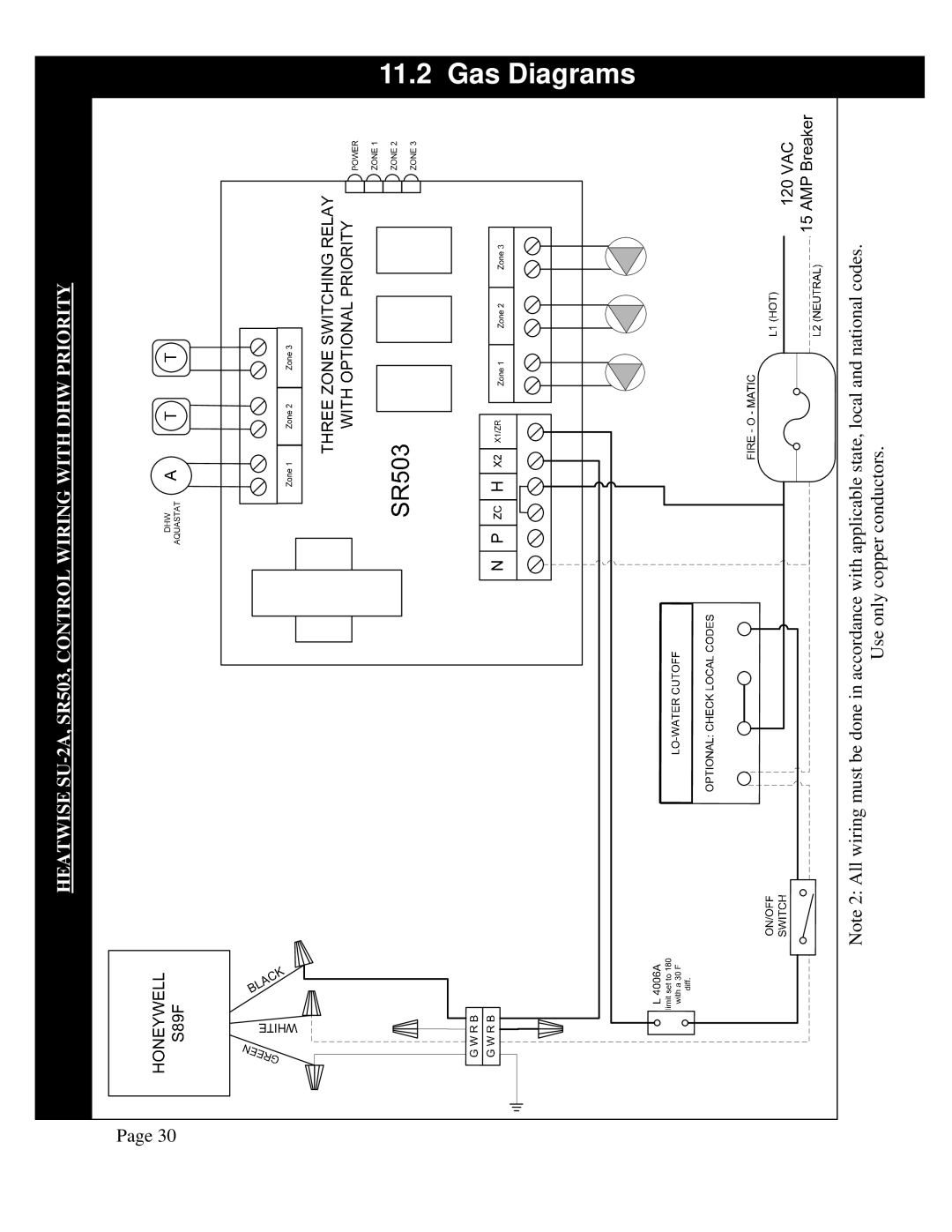 QHT B3-B9 installation instructions Heatwise SU-2A, SR503, Control Wiring with DHW Priority 