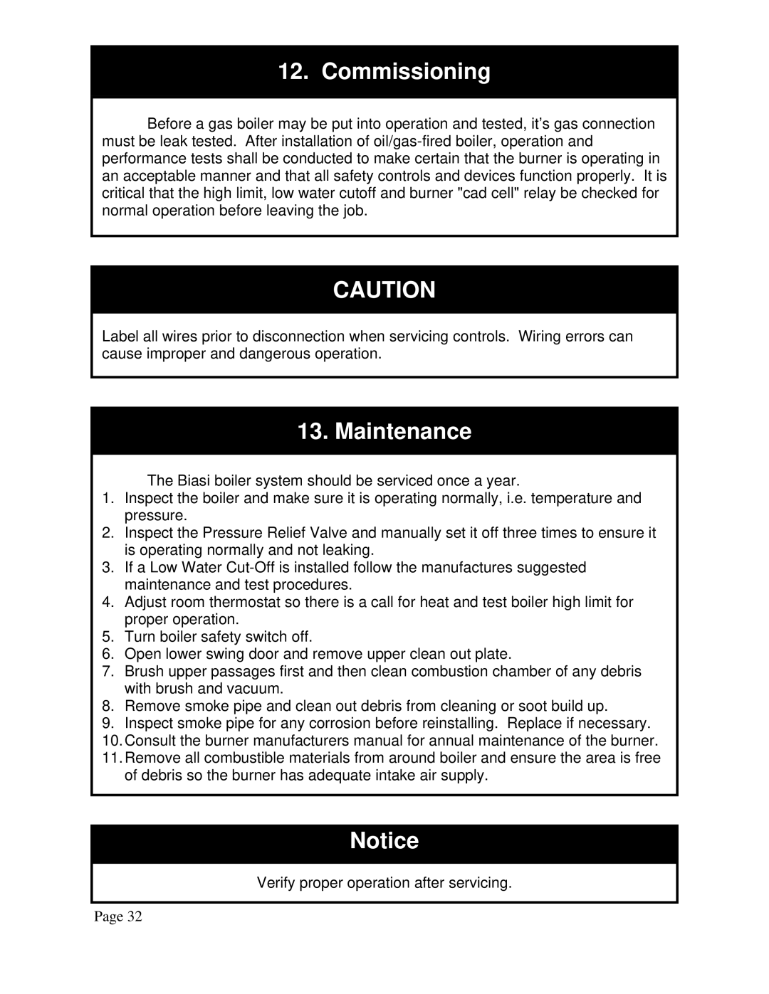 QHT B3-B9 installation instructions Commissioning, Maintenance 