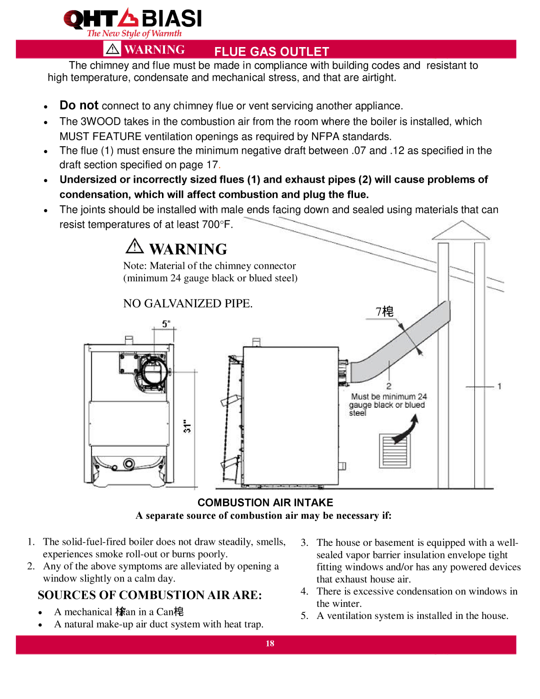 QHT Boiler manual No Galvanized Pipe 