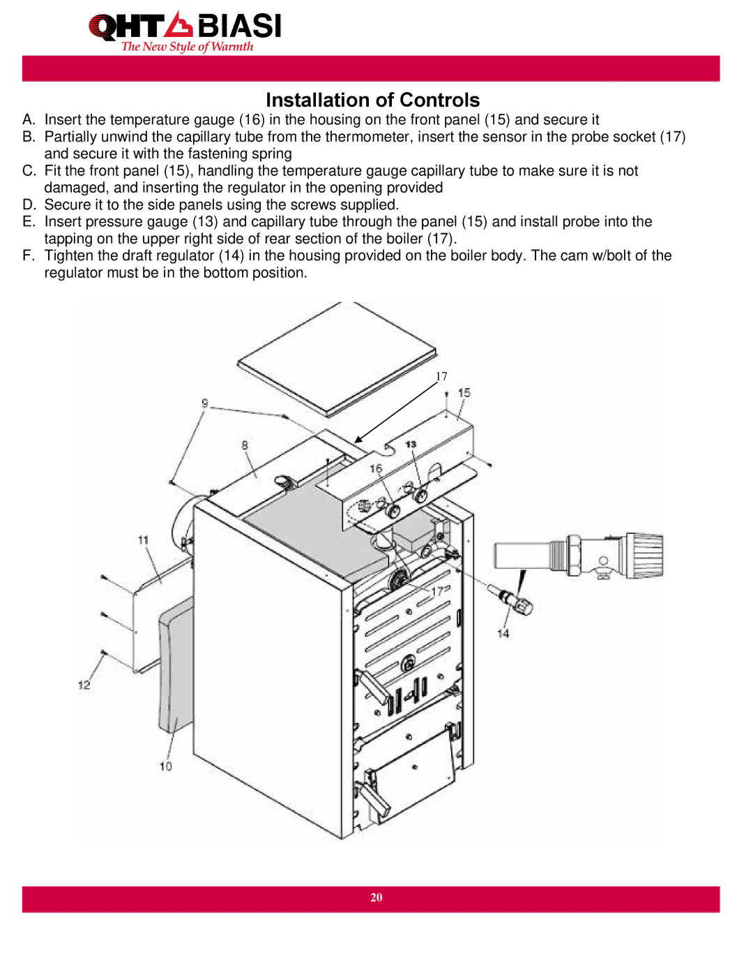 QHT Boiler manual Installation of Controls 